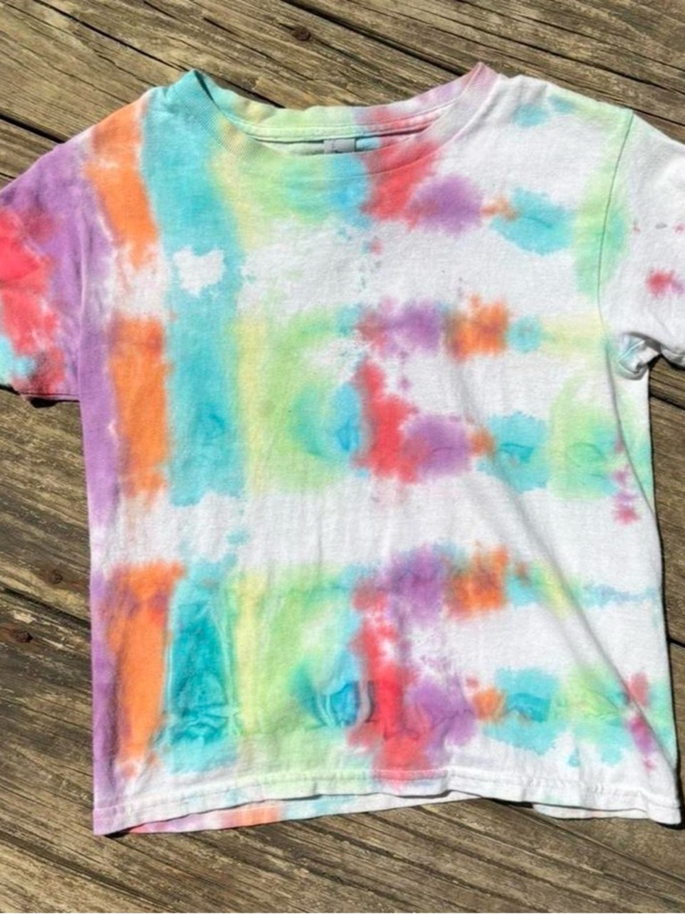 Gildan Tie-Dye Crop Top - Turquoise, Orange, Purple, Red, Green, Yellow
